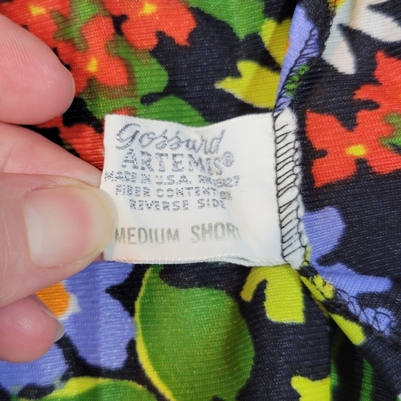VTG 90's Gossard Artemis Womens M Short Bright Floral Scalloped Hem Skirt Slip - Picture 6 of 9